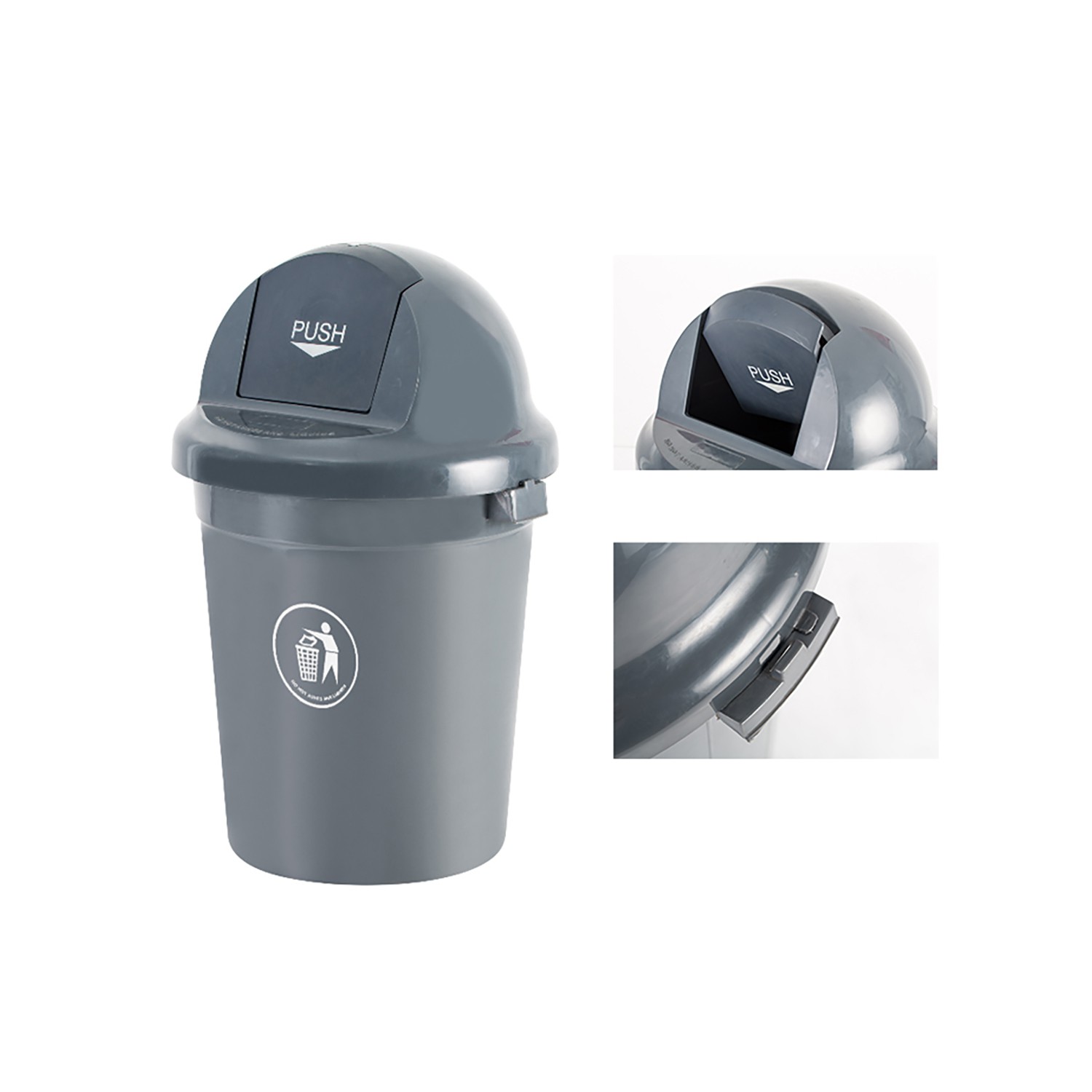 Durable HDPE Round Flip Top Trash Bin for Public Spaces