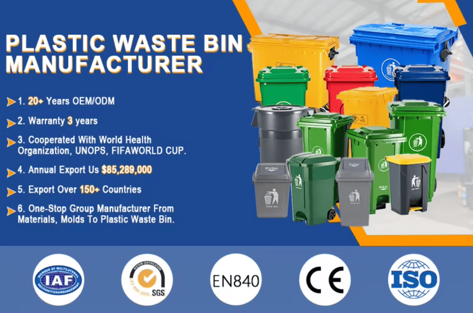 Durable HDPE Round Flip Top Trash Bin for Public Spaces