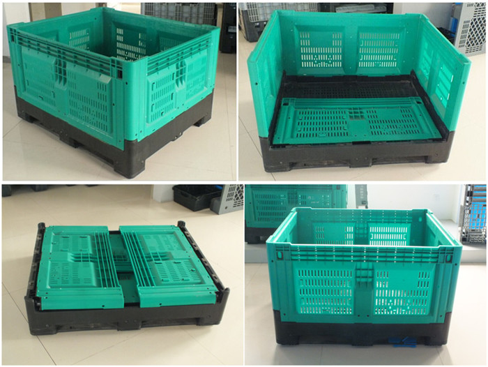 Durable HDPE foldable plastic pallet box Durable HDPE Foldable Plastic Pallet Box for Fruit Storage