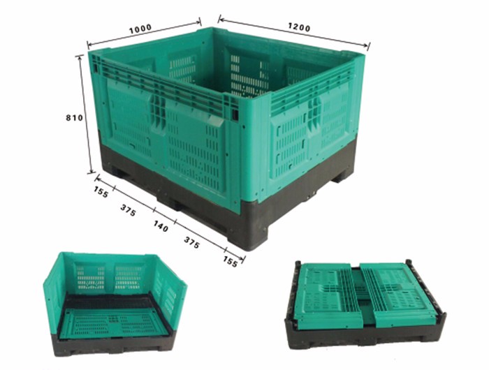 Durable HDPE foldable plastic pallet box Durable HDPE Foldable Plastic Pallet Box for Fruit Storage