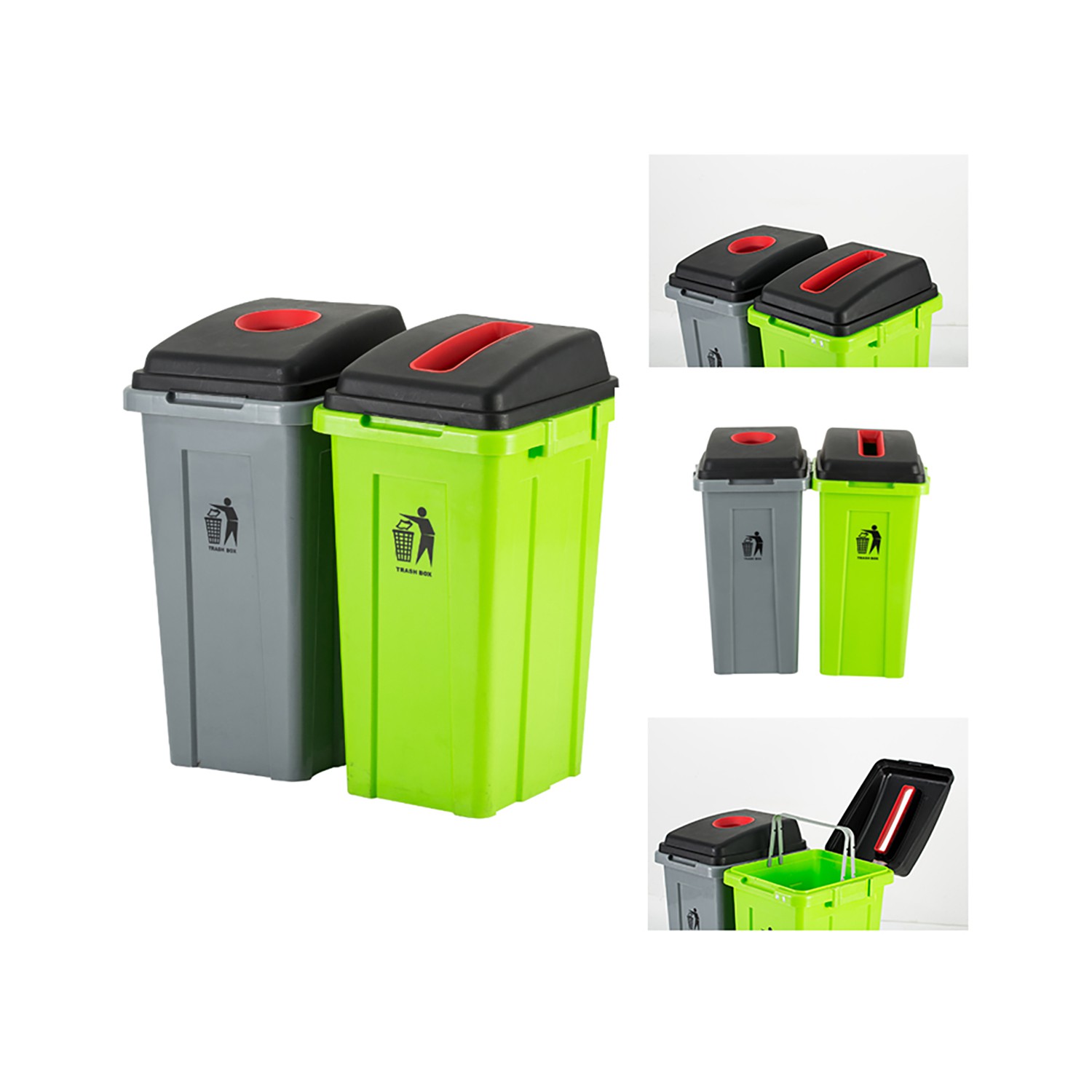 Durable HDPE Stackable Double Cans for Waste Sorting