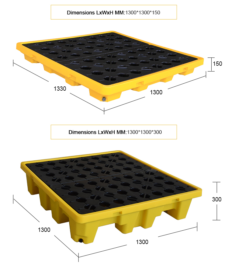 Durable HDPE Stackable Plastic Spill Pallet for Industrial Use