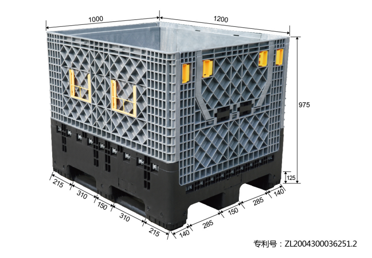 Durable HDPE Folding Plastic Pallet Box for Auto Parts