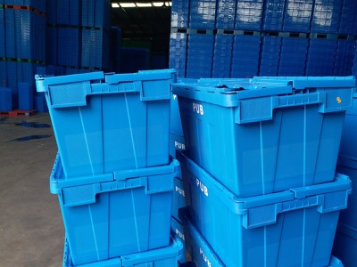 Durable Stackable HDPE Plastic Shipping Storage Totes