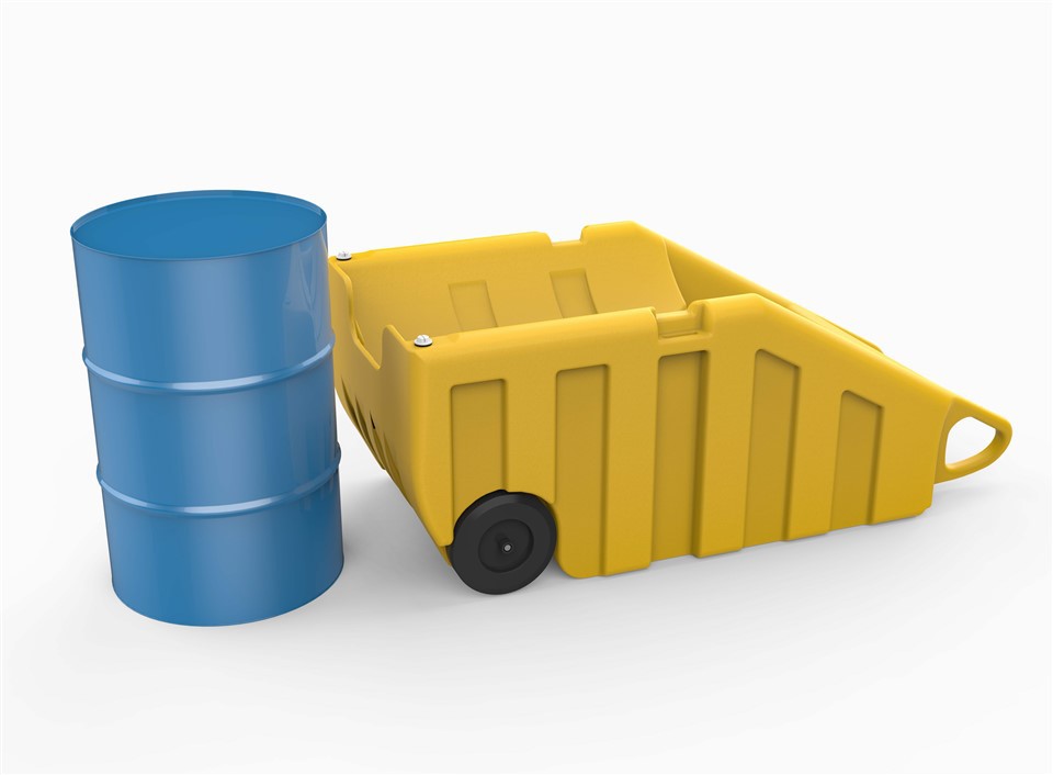 Heavy-Duty 200L HDPE Spill-Proof Drum Cart for Industrial Logistics