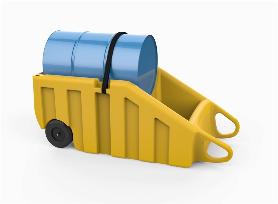 Heavy-Duty 200L HDPE Spill-Proof Drum Cart for Industrial Logistics image 2