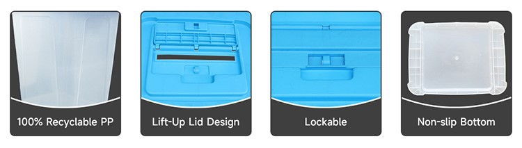 Eco-Friendly Plastic Ballot Box with Lockable PP Lid - Durable & Stackable