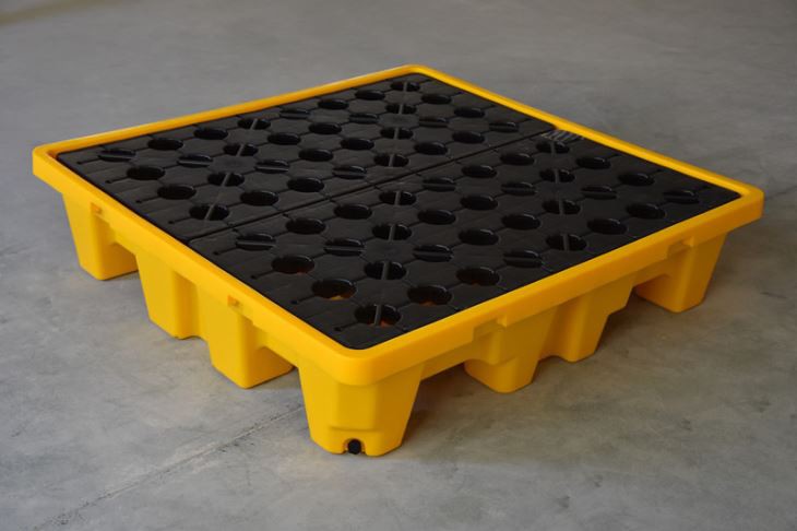 Durable HDPE Stackable 4 Drum Spill Pallets for Logistics