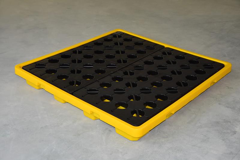 Durable 4-Drum Spill Platform - HDPE, Stackable & Eco-Friendly