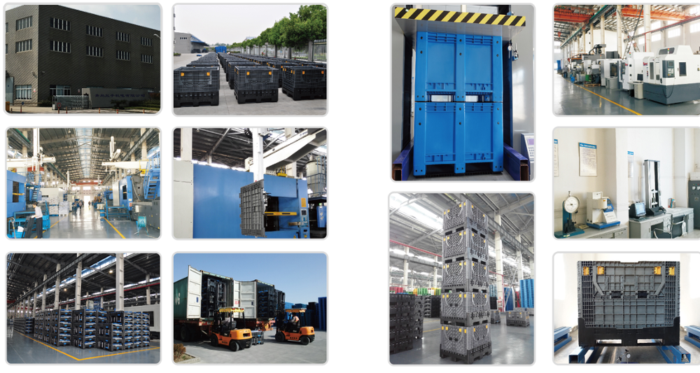 HDPE 4-Way Entry Heavy Duty Plastic Bulk Box with Drop Doors