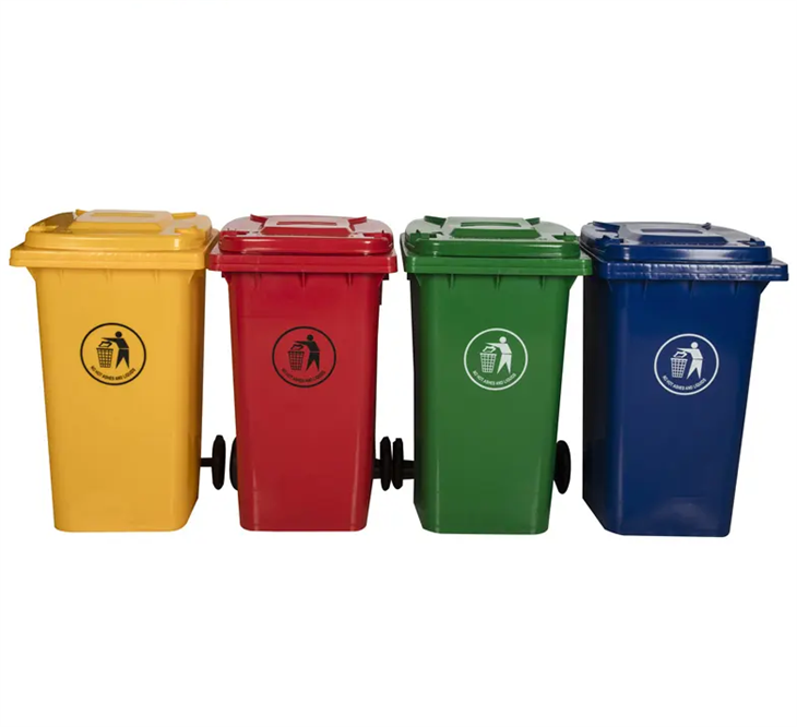 Durable 360L HDPE Stackable Waste Bins with Wheels