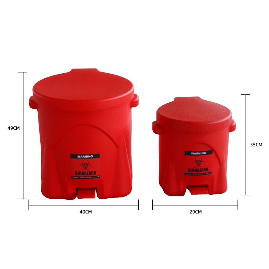 Red Biohazard Waste Bin | HDPE Medical Waste Container