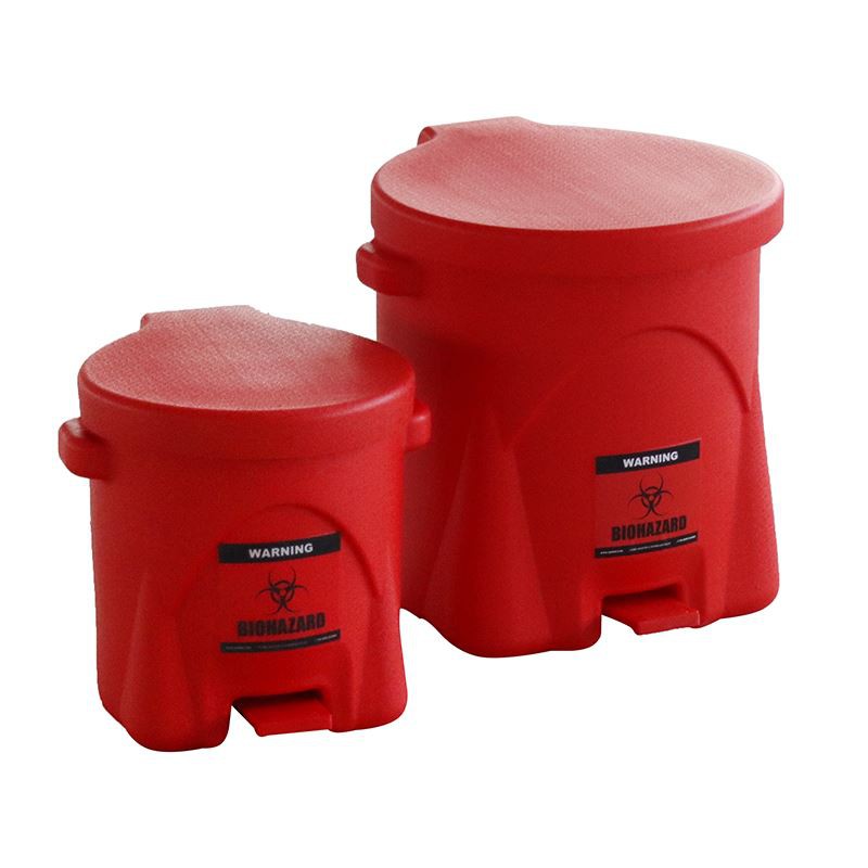 Red Biohazard Waste Bin | HDPE Medical Waste Container