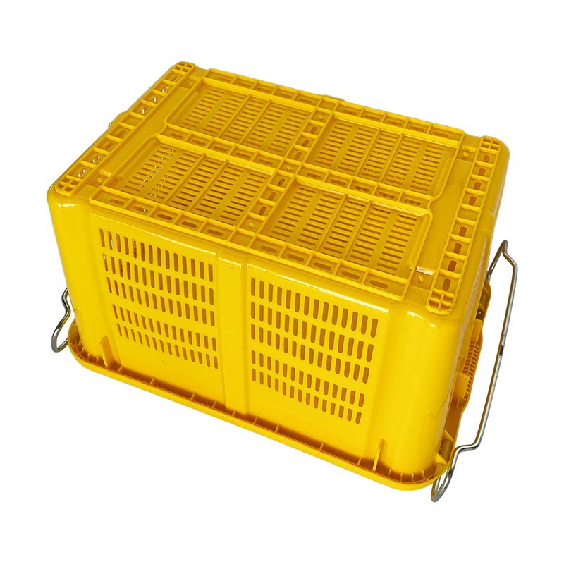 Durable HDPE Stackable Plastic Hand Baskets with Metal Handles image 3
