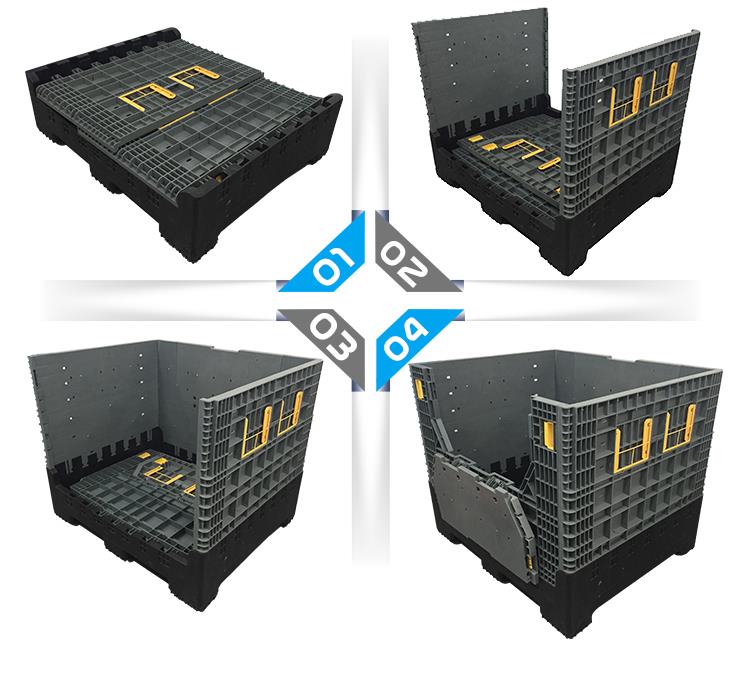 Foldable Pallet Box Logistics Durable 1200x1000 HDPE Foldable Pallet Box for Logistics