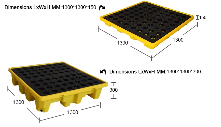 Durable HDPE 4 Drum Spill Pallet for Safe Chemical Storage