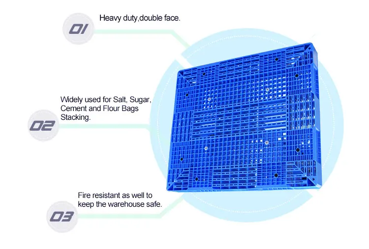 Heavy-Duty HDPE Double Deck Stackable Plastic Pallet