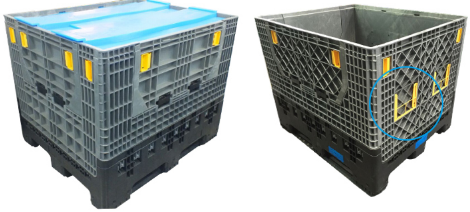 Durable HDPE Stackable Collapsible Pallet Container for Auto Parts
