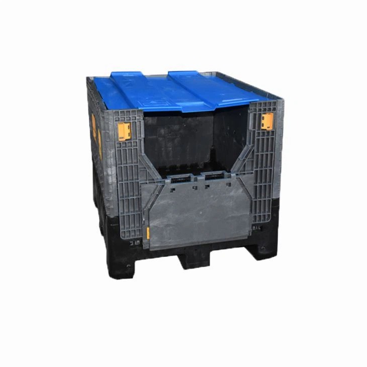 Durable HDPE Stackable Collapsible Pallet Container for Auto Parts