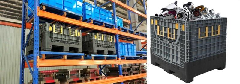 Heavy Duty Folding Plastic Crate with Drop Door & HDPE
