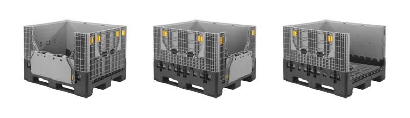 Heavy Duty Folding Plastic Crate with Drop Door & HDPE