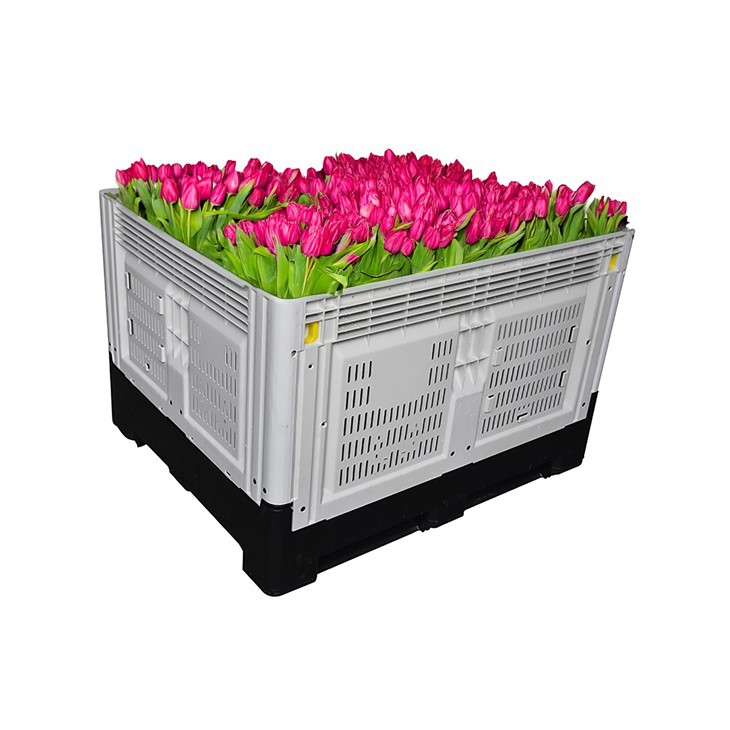 Heavy-Duty Stackable Collapsible HDPE Plastic Bulk Pallet Bin