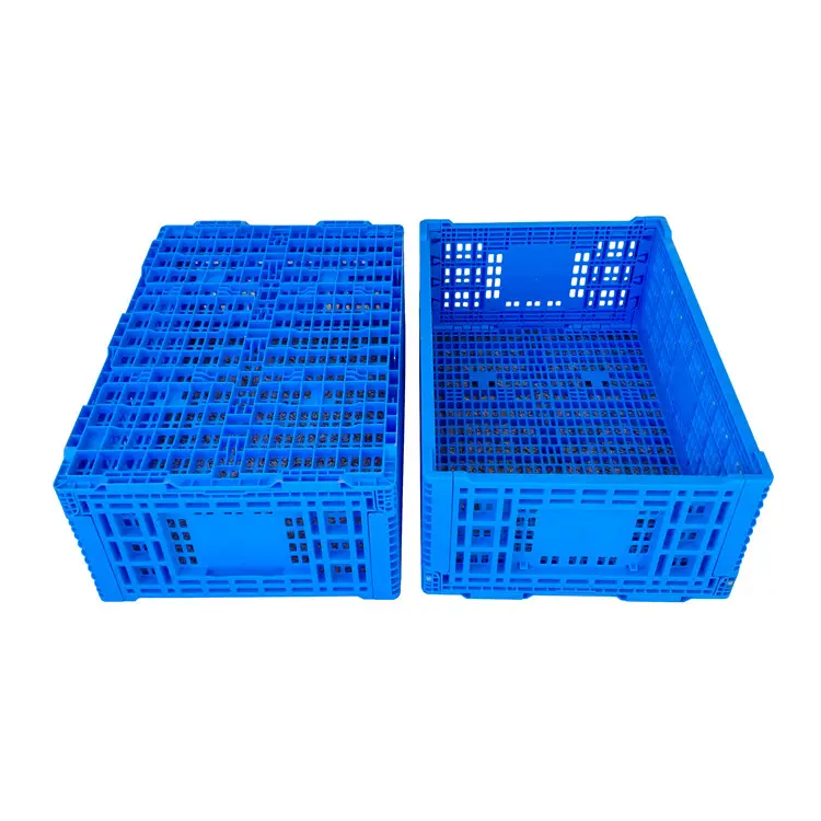 Heavy-Duty Foldable Plastic Crate - Stackable & Durable