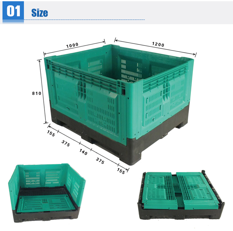 Heavy-Duty Collapsible HDPE Plastic Pallet Bins for Logistics