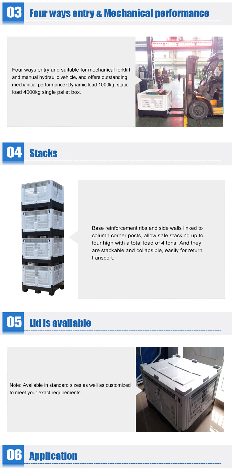 Heavy-Duty Collapsible HDPE Plastic Pallet Bins for Logistics