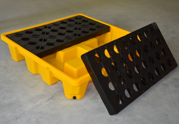 Durable HDPE 4-Drum Detachable Spill Pallet for Logistics
