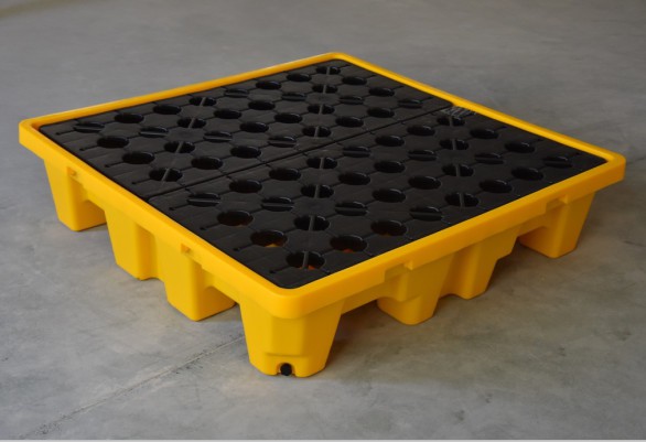 Durable HDPE 4 Drum Stackable Spill Pallet
