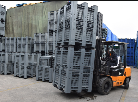 Plastic bin for fruit and vegetables Durable HDPE Stackable Plastic Bin for Produce Storage