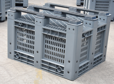 Ventilated HDPE produce bin Durable HDPE Stackable Plastic Bin for Fruits & Vegetables