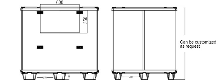 Stackable plastic pallet container for logistics 40x48x40 HDPE Stackable Folding Plastic Pallet Container