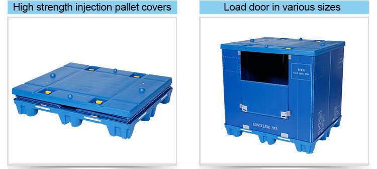 Recyclable bulk plastic pallet container 40x48x40 HDPE Stackable Folding Plastic Pallet Container