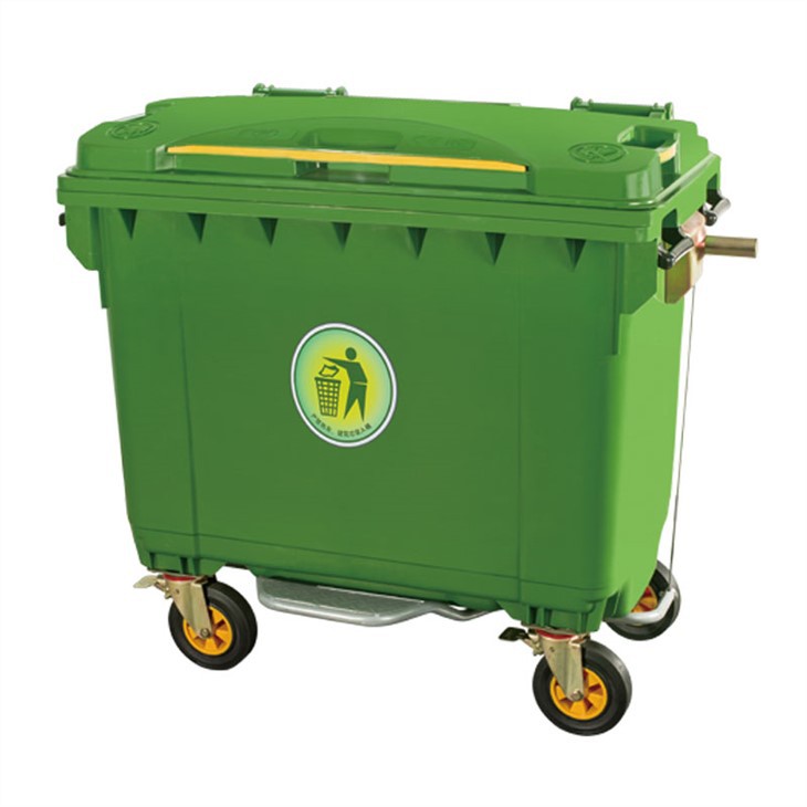 Heavy-Duty 660L HDPE Outdoor Waste Bin for Commercial Use