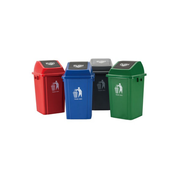 Wholesale HDPE Rectangular Push Lid Trash Bin - Durable & Stackable