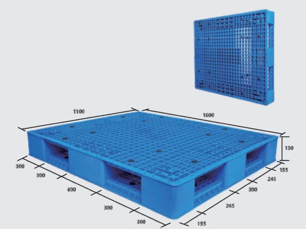 1600x1100 mm HDPE Stackable Durable Plastic Pallet