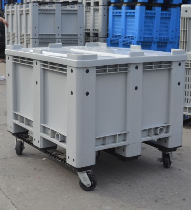 Heavy-Duty HDPE Plastic Pallet Box with Lid - Stackable & Durable