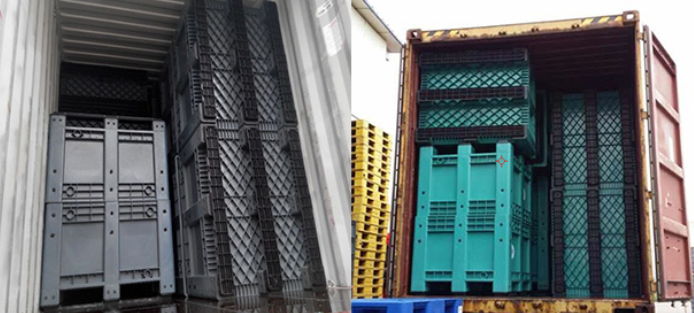 Efficient Packing and Shipping Durable 1210 HDPE Stackable Plastic Pallet Box for Sale