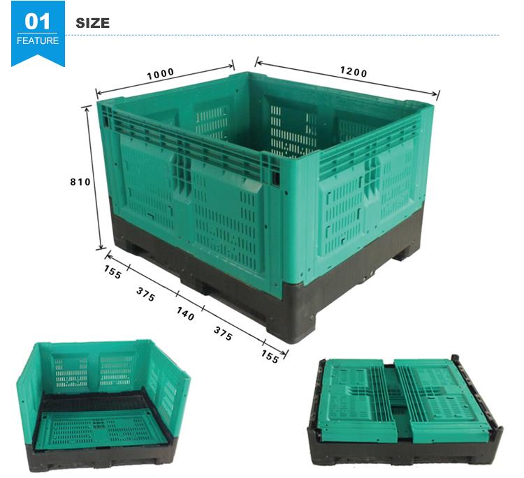 Agricultural Collapsible Plastic Pallet Bin Heavy-Duty Collapsible Plastic Pallet Bin for Agriculture