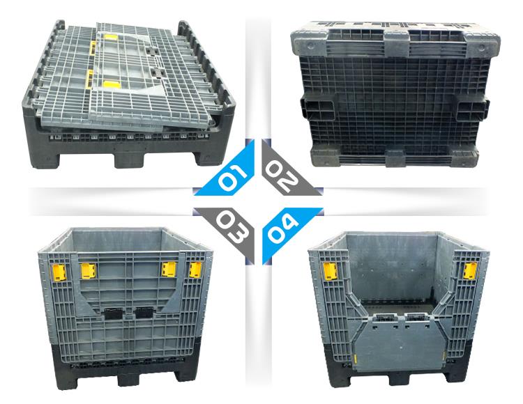 Durable HDPE Large Collapsible Plastic Pallet Box for Logistics