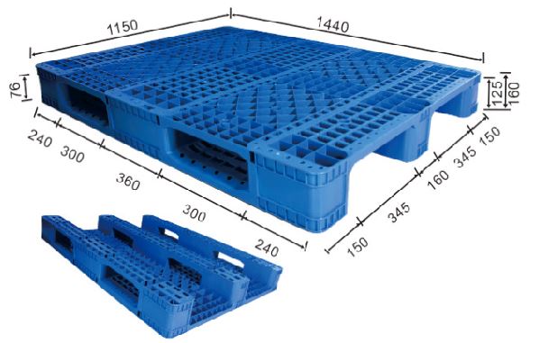 Heavy Duty 1440x1150mm Plastic Shelf Pallet - HDPE, Stackable