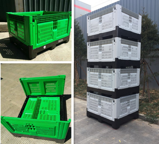 HDPE Vented Folding Plastic Pallet Bin for Fresh Produce