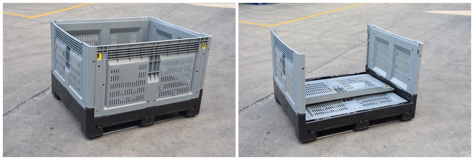 Durable HDPE Vented Folding Pallet Bin for Logistics