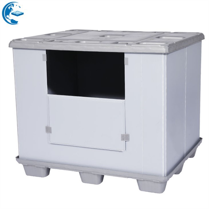 Durable HDPE Stackable Plastic Pallet Box with Window 1200×1000