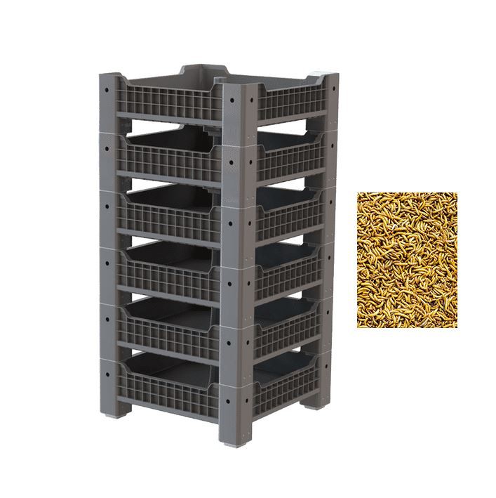 Heavy-Duty HDPE Stackable Insect Breeding Box for Farming