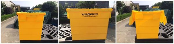 Durable 61.5L Stackable Plastic Attached Lid Box