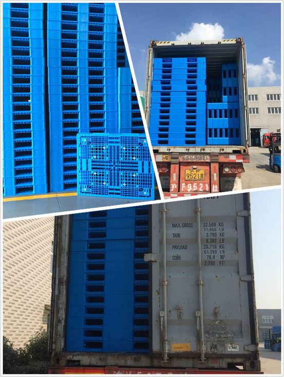 Durable HDPE Euro Rack Plastic Pallet with 6 Runners