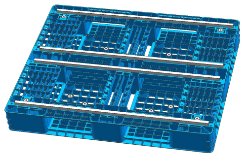Durable HDPE Euro Rack Plastic Pallet with 6 Runners